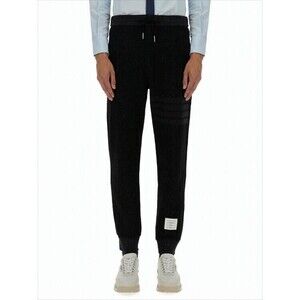 Thom Browne Tapered Jogger Pants With Ribbed Cuffs And Subtle Stripes - NWT